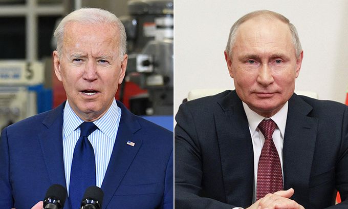 조 바이든 미국 대통령(왼쪽), 블라디미르 푸틴 러시아 대통령. AFP연합뉴스