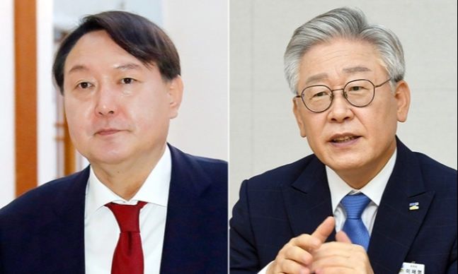 윤석열 전 검찰총장(왼쪽), 이재명 경기도지사.