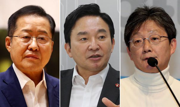 (왼쪽부터) 홍준표 국민의힘 의원, 원희룡 제주지사, 유승민 전 국민의힘 의원.