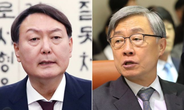 윤석열 전 검찰총장(왼쪽), 최재형 감사원장