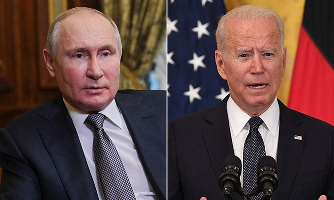 블라디미르 푸틴 러시아 대통령(왼쪽), 조 바이든 미국 대통령. AFP연합뉴스