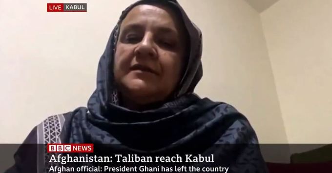 15일(현지시각) 영국 BBC방송과 인터뷰 중인 여성 교육부 장관인 랑기나 하미디. BBC 캡처