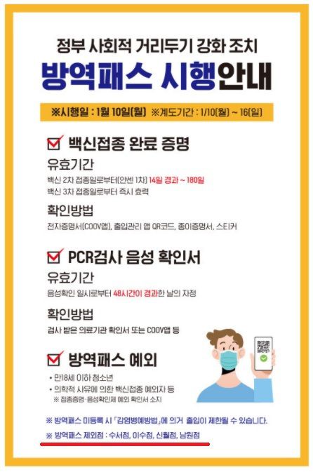 이마트의 ‘방역패스’ 관련 안내문. 이수점 등은 제외(빨간 밑줄)라고 밝히고 있다. 공식 홈페이지 캡처