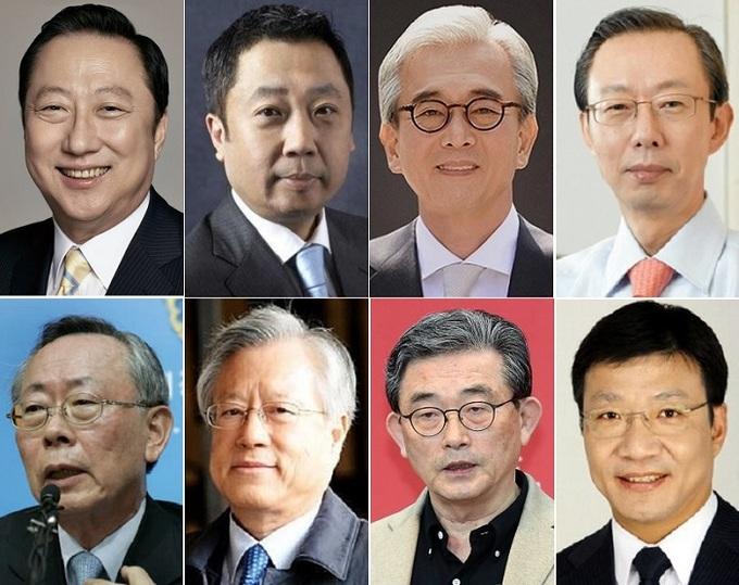 미국의 명문 사학 보스턴 대학교를 졸업한 필립 골드버그 주한 대사 후보자의 국내 인맥. 보스턴대 동문들은 응집력이 강하고 각종 사회활동을 왕성하게 하는 것으로 정평이 나있다. 윗줄 왼쪽부터 시계방향으로 박용만 전 대한상공회의소 회장, 박정원 두산그룹 회장, 채형석 애경그룹 총괄부회장, 한영재 노루홀딩스 회장, 이헌재 전 경제부총리, 이석채 전 KT 회장, 이한구 전 국회의원, 김재호 동아일보 사장. 세계일보 자료사진