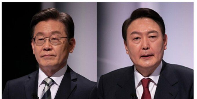 더불어민주당 이재명(왼쪽)·국민의힘 윤석열 대통령선거 후보. 국회 사진기자단
