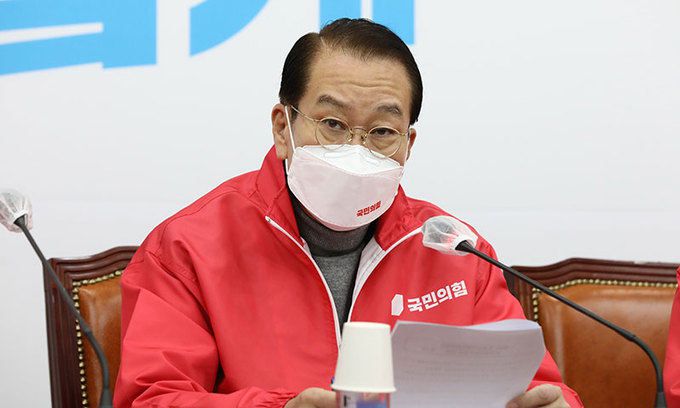 국민의힘 권영세 선거대책본부장. 국회사진기자단