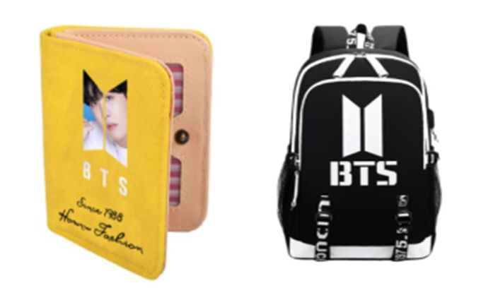 위조 BTS카드지갑(왼쪽)과 위조 블랙핑크 포토카드. 특허청 제공