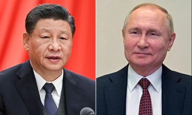 시진핑 중국 국가주석(왼쪽), 블라디미르 푸틴 러시아 대통령. AP·신화뉴시스