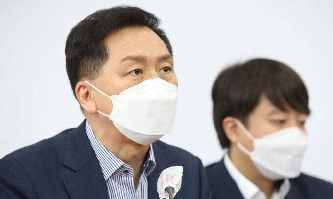 김기현 국민의힘 원내대표가 31일 오전 서울 여의도 국회에서 열린 최고위원회의에서 모두발언을 하고 있다. 뉴스1