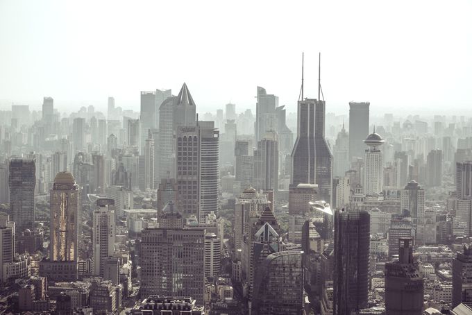 중국 상하이의 대기오염 수준. 게티이미지뱅크