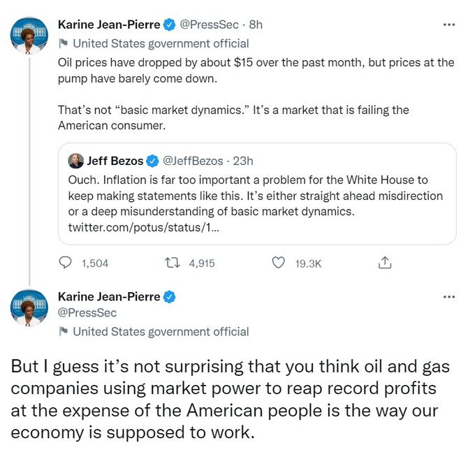 사진=장 피에르 백악관 대변인 트위터 캡처