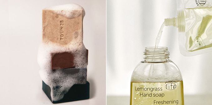 샴푸 바와 리필 제품. 출처=톤28, 아로마티카