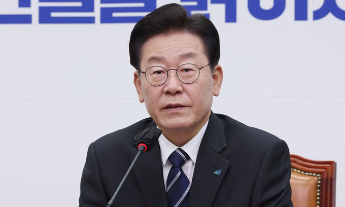 더불어민주당 이재명 대표가 7일 국회에서 열린 최고위원회의에서 발언하고 있다. 연합뉴스