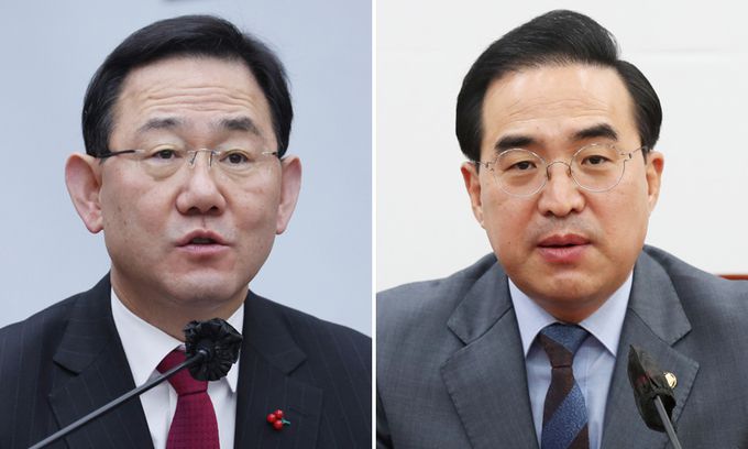 국민의힘 주호영 원내대표(왼쪽), 더불어민주당 박홍근 원내대표. 연합뉴스·뉴시스