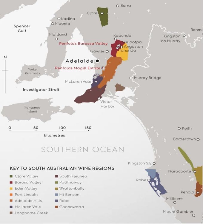 남호주 와인지도.