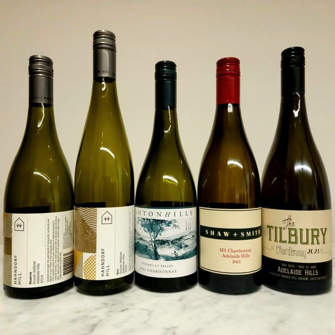 애들레이드 힐 샤르도네 와인들.