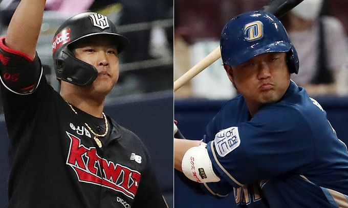 KT 강백호(왼쪽), NC 박석민.