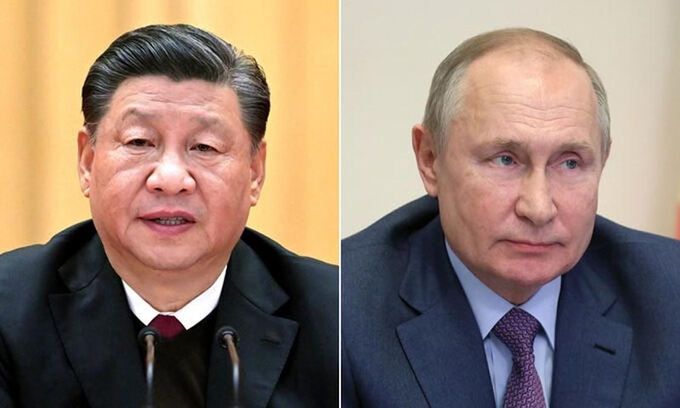 시진핑 중국 국가주석(왼쪽), 블라디미르 푸틴 러시아 대통령. 신화연합뉴스·AP뉴시스