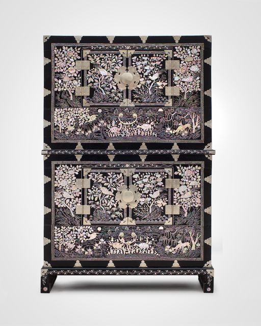 흑칠나전이층농