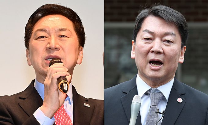 국민의힘 김기현 당대표 후보와 안철수 후보. 연합뉴스·뉴스1
