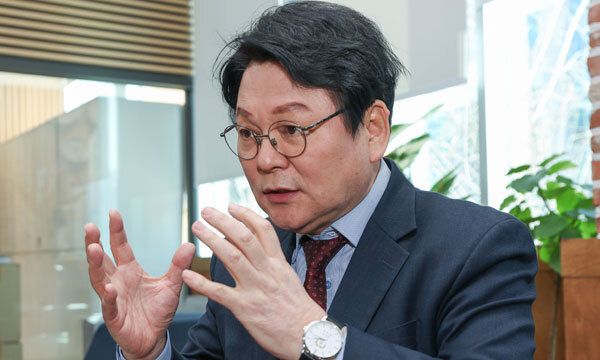 국민의힘 민영삼 최고위원 후보가 지난 20일 국회 소통관에서 세계일보와 인터뷰하고 있다. 최상수 기자