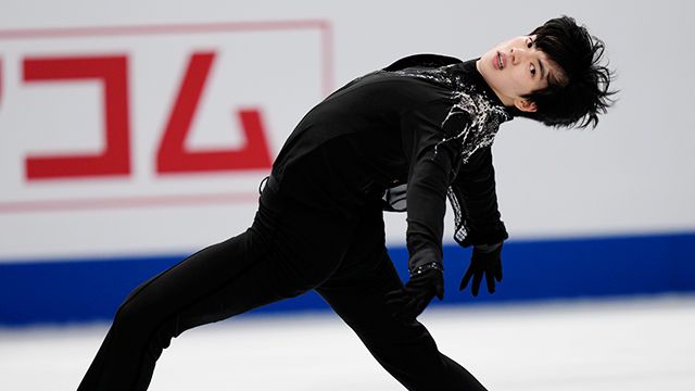 남자 피겨스케이팅 ‘간판’ 차준환(고려대)이 한국 피겨 역사상 최초로 은메달을 차지했다. 사진은 25일 프리 스케이팅 경기 장면. AP=연합뉴스