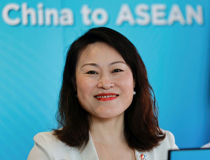 호우 양치 아세안 주재 중국대사가 21일 인도네시아 자카르타에서 열린 기자회견에서 발언하고 있다. 자카르타=로이터·연합뉴스