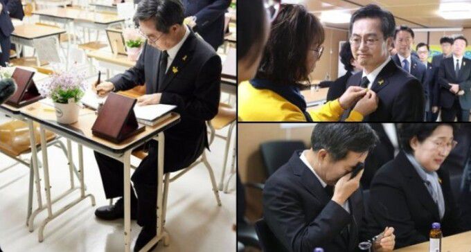 4·16 기억교실 방문한 김동연 경기도지사. 김동연 지사 SNS 캡처