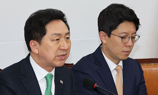 국민의힘 김기현 대표가 13일 오전 서울 여의도 국회에서 열린 최고위원회의에서 발언하고 있다. 연합뉴스