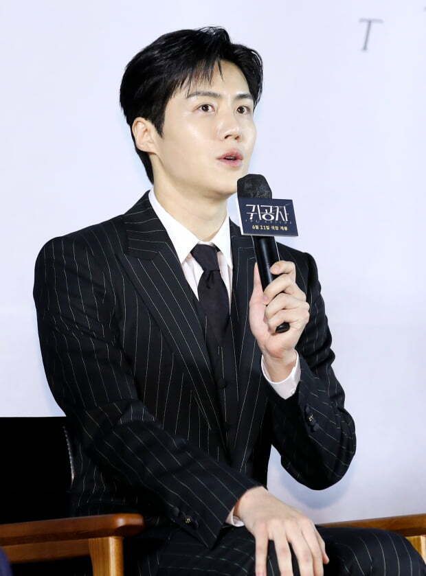 사생활 논란에 휩싸였던 배우 김선호가 22일 서울 광진구에서 열린 영화 제작보고회에 참석했다. 사진=뉴스1