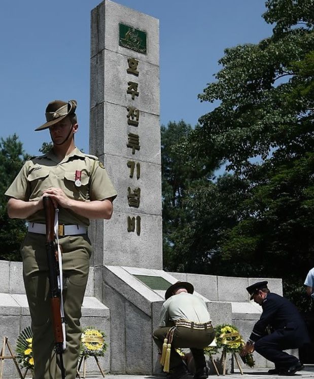 경기 가평에 세워진 호주 6·25전쟁 참전기념비. 호주는 6·25전쟁 당시 연인원 1만7164명의 병력을 보내 한국을 도왔고 그중 346명이 전사했다. 연합뉴스