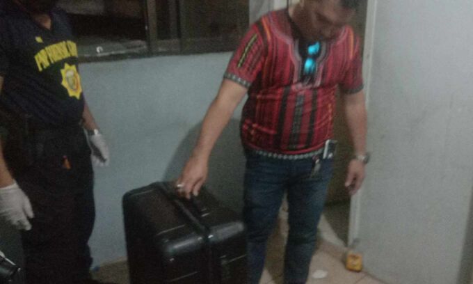 교민 자녀의 납치에 사용된 여행 가방. CDN 제공