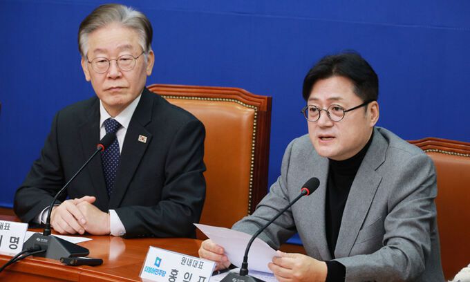 더불어민주당 홍익표 원내대표가 8일 국회에서 열린 최고위원회의에서 발언하고 있다. 연합뉴스