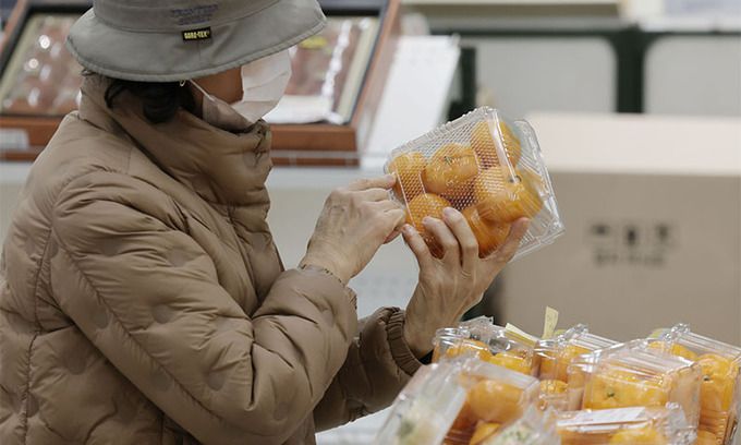 지난 1월 31일 서울 시내 대형마트 감귤 코너 모습. 뉴시스