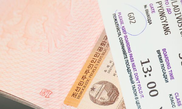 여권에 찍힌 북한 비자. 블라디보스토크=타스연합뉴스