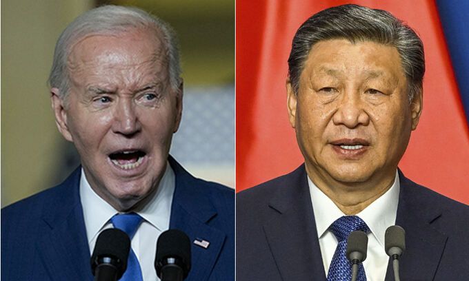 조 바이든 미국 대통령(왼쪽), 시진핑 중국 국가주석
