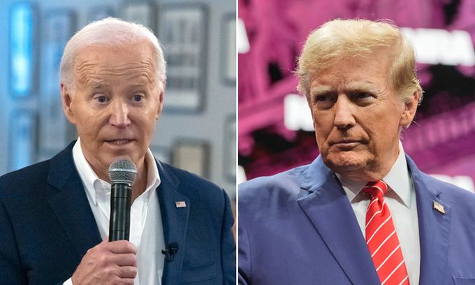조 바이든(왼쪽)과 도널드 트럼프