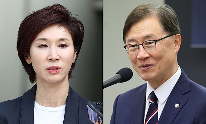 노소영 아트센터 나비 관장(왼쪽), 최재형 전 국민의힘 국회의원. 연합뉴스