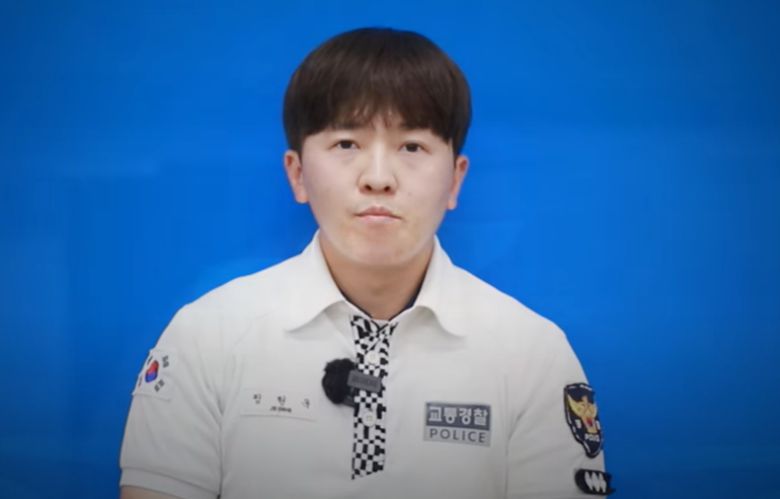 도주한 음주운전자를 끝까지 추격해 검거한 정현욱 경장. 유튜브 채널 ‘서울 경찰’ 갈무리