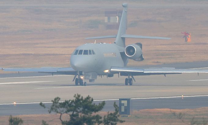 한국 공군 백두 전자정찰기가 활주로에서 이동하고 있다. 세계일보 자료사진