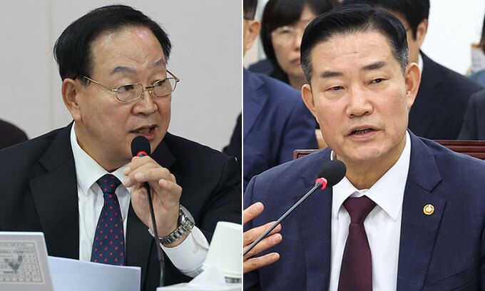 국민의힘 한기호 의원(왼쪽), 신원식 국가안보실장. 연합뉴스·뉴스1