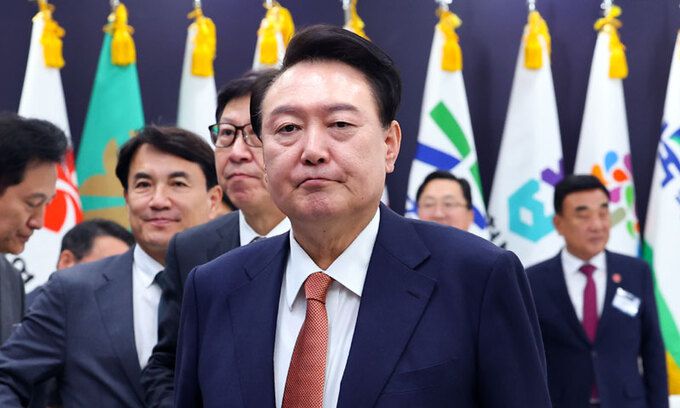 윤석열 대통령이 6일 강원특별자치도청에서 열린 제8차 중앙지방협력회의에 입장하고 있다. 뉴시스