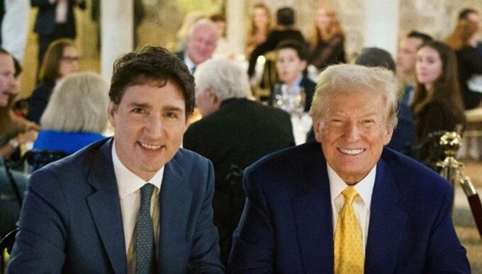 쥐스탱 트뤼도 캐나다 총리(왼쪽)와 도널드 트럼프 미 대통령 당선인(오른쪽). X(옛 트위터)
