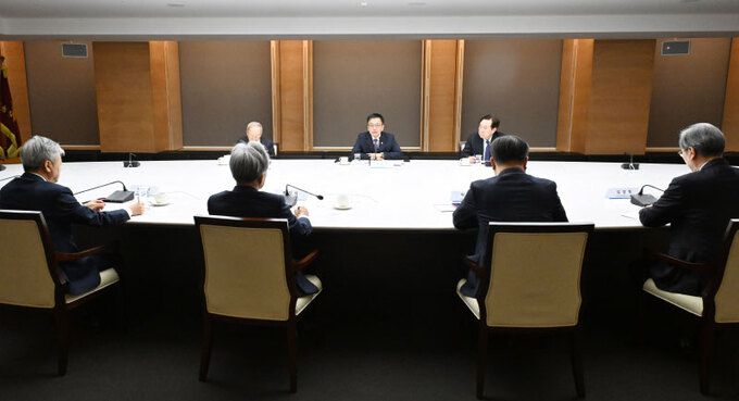 최상목 부총리 겸 기획재정부 장관이 16일 서울 중구 대한상공회의소에서 열린 경제 6단체장 간담회에서 발언하고 있다. 기획재정부 제공