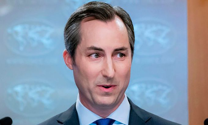 매슈 밀러 미 국무부 대변인이 지난해 7월18일 정례브리핑에서 발언하는 모습. 워싱턴=AP/뉴시스