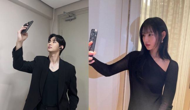 배우 김수현(왼쪽)과 김지원이 각각 SNS에 올린 사진. 김수현, 김지원 인스타그램 캡처