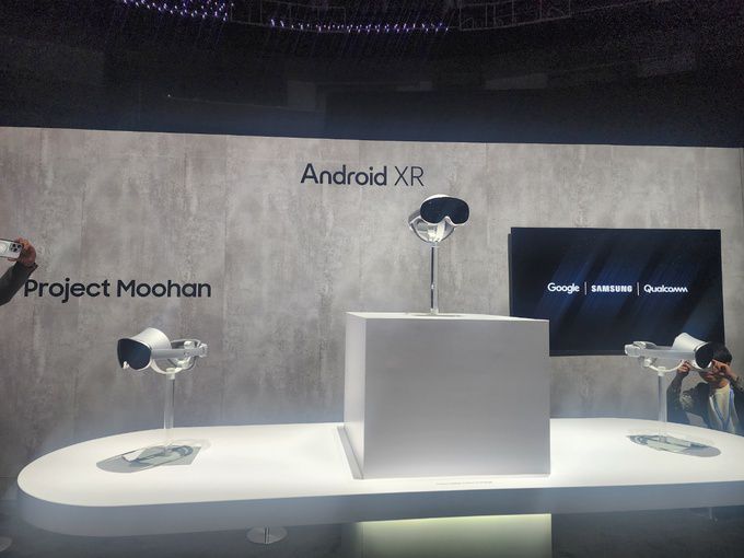 22일(현지시간) ‘갤럭시 언팩 2025’에서 전시된 혼합현실(XR) 기기 ‘프로젝트 무한’ 모습. 새너제이=이동수 기자