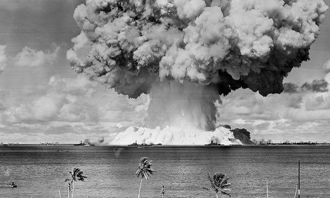1946년 태평양 비키니 환초에서 핵실험이 실시되고 있다. 게티이미지