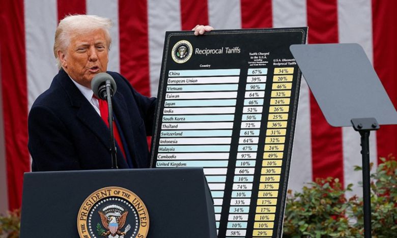 상호관세 발표하는 트럼프 미국 대통령. 로이터연합뉴스