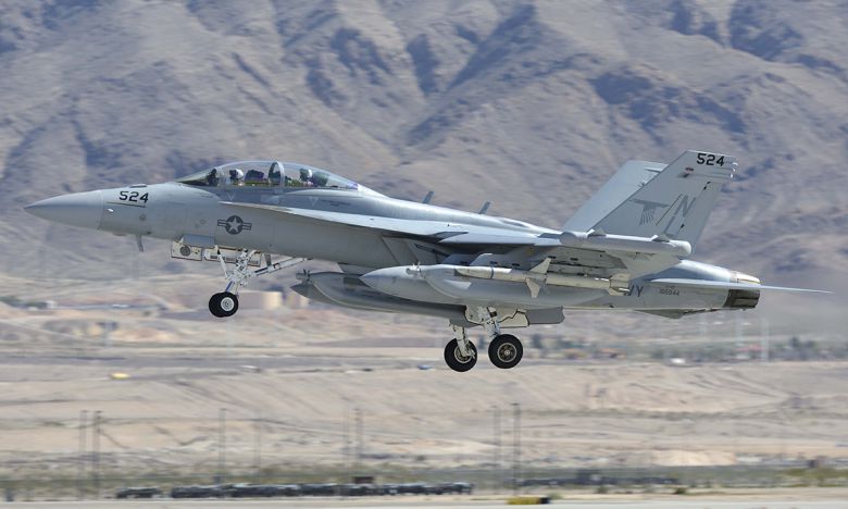 미 해군 전자전기 EA-18G가 이륙하고 있다. 세계일보 자료사진